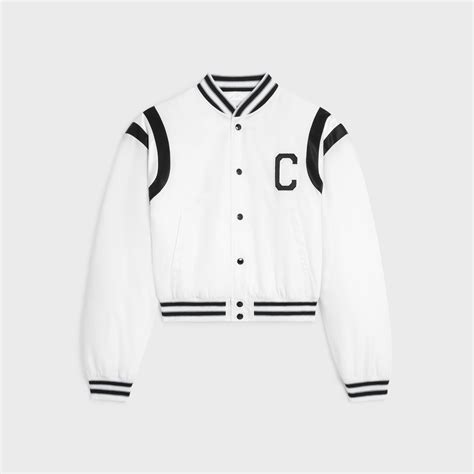 celine white bomber jacket|Celine bomber jacket.